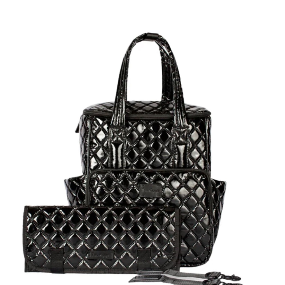 7am Enfant Black Quilted Backpack